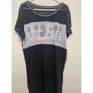 Disney Black Light Weight Shirt Dress Women XL Crew Neck Short Sleeve Beach Wear